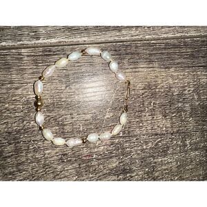 Vintage Freshwater Keshi Pearls Baroque Rice Pearl bracelet with clasp